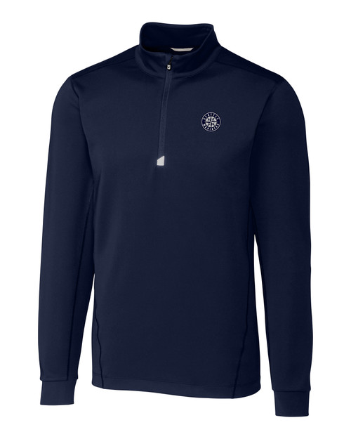 Seattle Mariners Mono Cutter & Buck Traverse Stretch Quarter Zip Mens Big and Tall Pullover LYN_MANN_HG 1