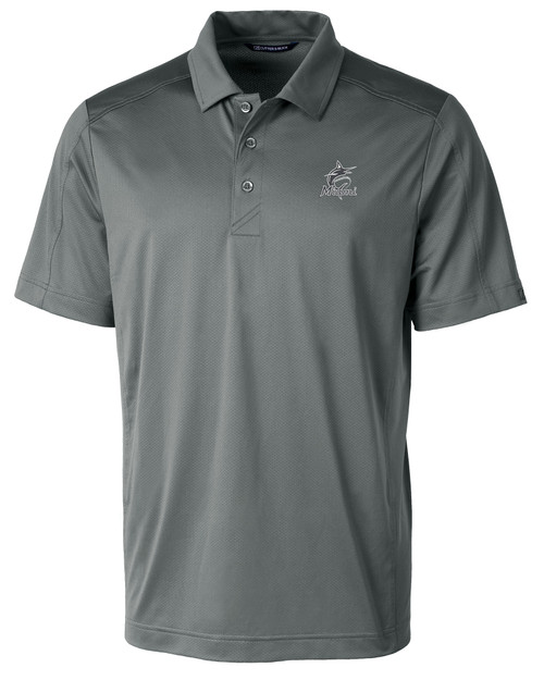 Miami Marlins Mono Cutter & Buck Prospect Eco Textured Stretch Recycled Mens Big & Tall Polo EG_MANN_HG 1