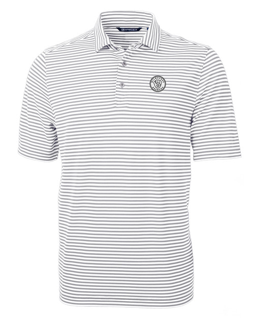 Milwaukee Brewers Mono Cutter & Buck Virtue Eco Pique Stripe Recycled Mens Polo POL_MANN_HG 1