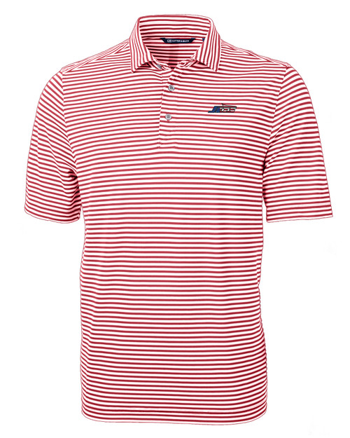 New York Jets Americana Cutter & Buck Virtue Eco Pique Stripe Recycled Mens Polo CDR_MANN_HG 1