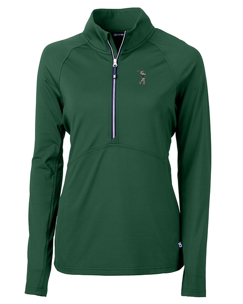 South Florida Bulls Swinging Rocky Cutter & Buck Adapt Eco Knit Stretch Recycled Womens Half Zip Pullover HT_MANN_HG 