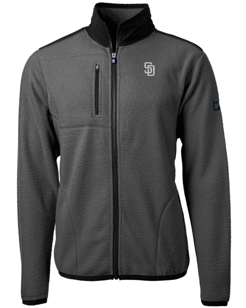 San Diego Padres Mono Cutter & Buck Cascade Eco Sherpa Mens Fleece Jacket EGBL_MANN_HG 1