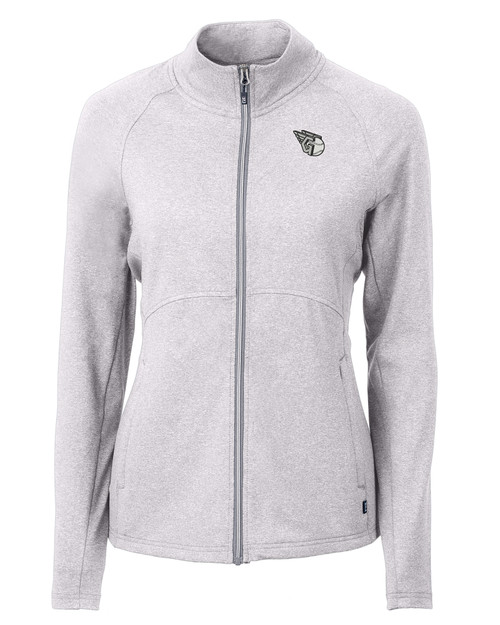 Cleveland Guardians Mono Cutter & Buck Adapt Eco Knit Heather Recycled Womens Full Zip POH_MANN_HG 1