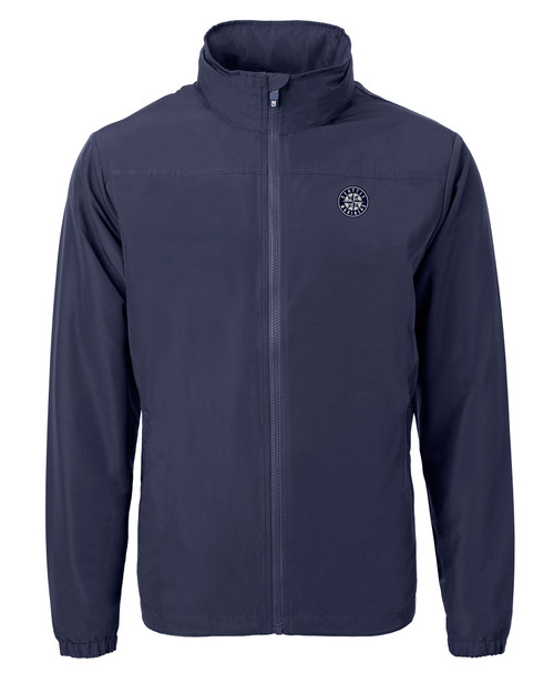 Seattle Mariners Mono Cutter & Buck Charter Eco Knit Recycled Big & Tall Full-Zip Jacket NVBU_MANN_HG 1