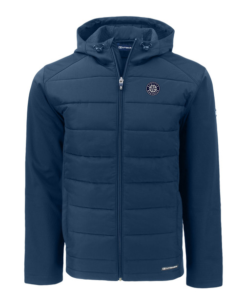 Seattle Mariners Mono Cutter & Buck Evoke Hybrid Eco Softshell Recycled Full Zip Mens Big & Tall Hooded Jacket NVBU_MANN_HG 1