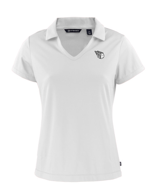 Cleveland Guardians Mono Cutter & Buck Daybreak Eco Recycled Womens V-neck Polo WH_MANN_HG 1