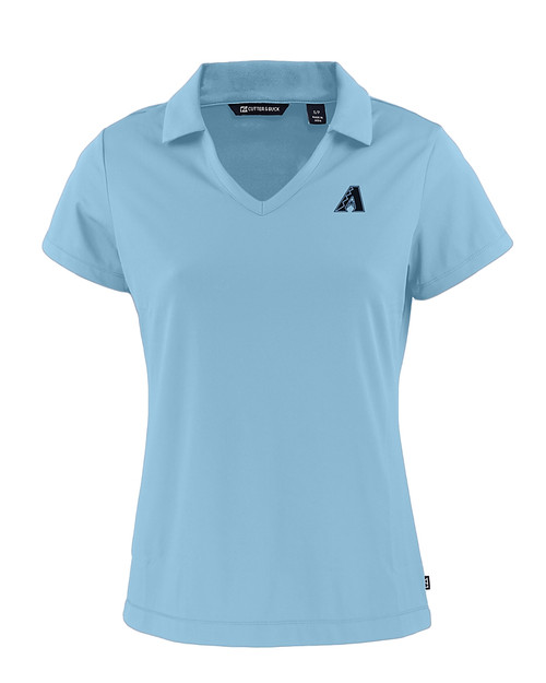 Arizona Diamondbacks Mono Cutter & Buck Daybreak Eco Recycled Womens V-neck Polo Atlas Light Blue Mannequin