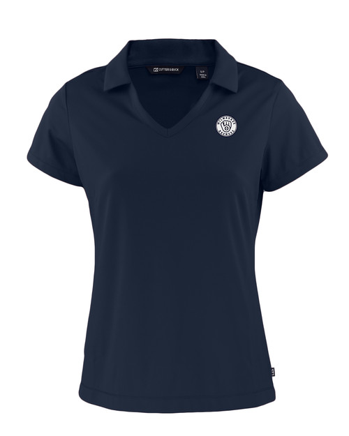 Milwaukee Brewers Mono Cutter & Buck Daybreak Eco Recycled Womens V-neck Polo NVBU_MANN_HG 1