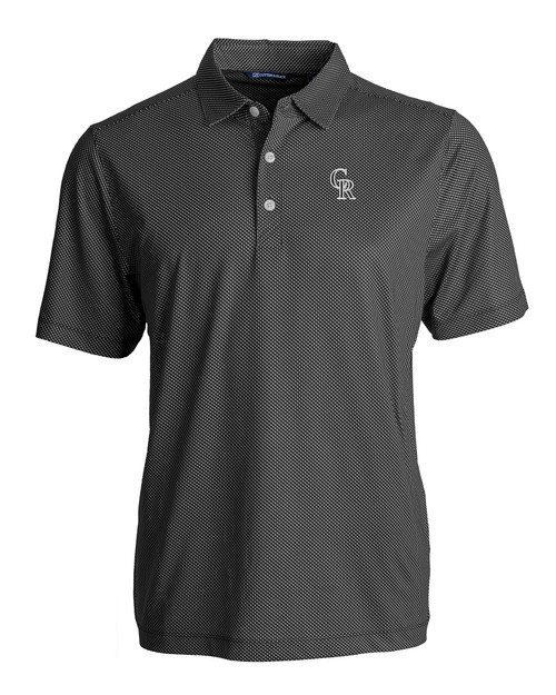 Colorado Rockies Mono Cutter & Buck Pike Eco Symmetry Print Stretch Recycled Mens Polo BLWH_MANN_HG 1