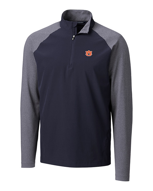 Auburn Tigers Cutter & Buck Response Lightweight Hybrid Quarter Zip Mens Pullover Windbreaker Liberty Navy Mannequin