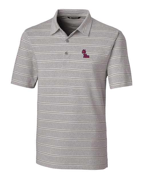 Ole Miss Rebels Cutter & Buck Forge Heathered Stripe Stretch Mens Polo POL_MANN_HG 