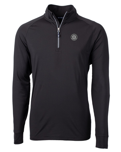 Seattle Mariners Mono Cutter & Buck Adapt Eco Knit Stretch Recycled Mens Big and Tall Quarter Zip Pullover BL_MANN_HG 1