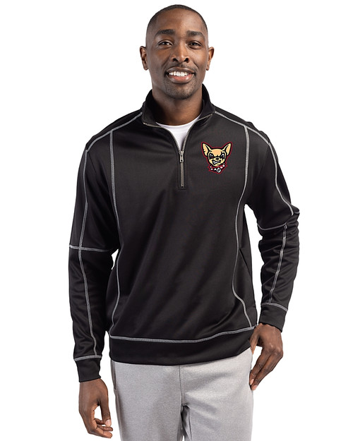 El Paso Chihuahuas Clique Helsa Performance Mens Half Zip Pullover Sweatshirt Black Front
