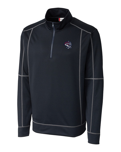 Binghamton Rumble Ponies Clique Helsa Performance Knit Mens Half Zip Dark Navy Mannequin