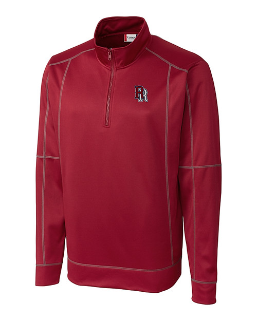 Round Rock Express Clique Helsa Performance Mens Half Zip Pullover Sweatshirt Darkest Red Mannequin