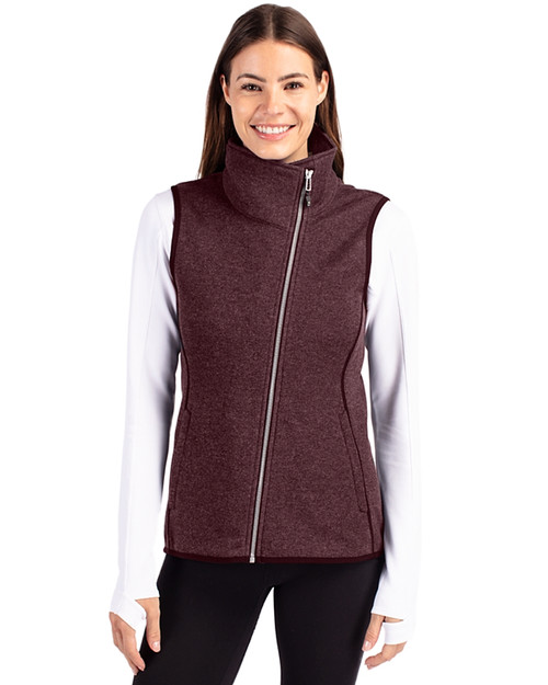 Cutter & Buck Mainsail Sweater Knit Womens Asymmetrical Vest BRH_PRO_HG 1