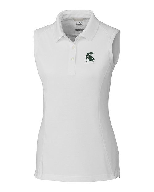 Michigan State Spartans Cutter & Buck Womens Advantage Polo Sleeveless White Mannequin
