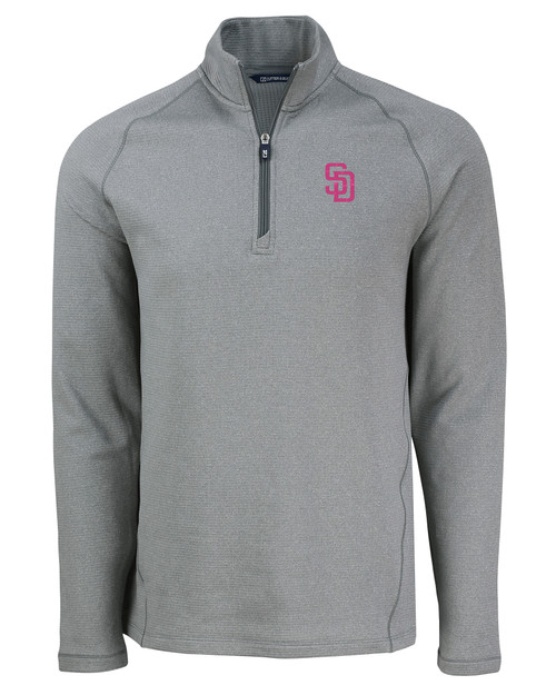 San Diego Padres City Connect Cutter & Buck Peshastin Eco Fleece Recycled Mens Half Zip Pullover EGH_MANN_HG 1
