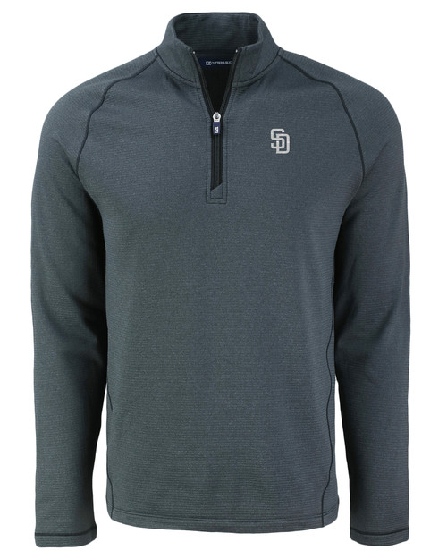 San Diego Padres Mono Cutter & Buck Peshastin Eco Fleece Recycled Mens Half Zip Pullover BLH_MANN_HG 1