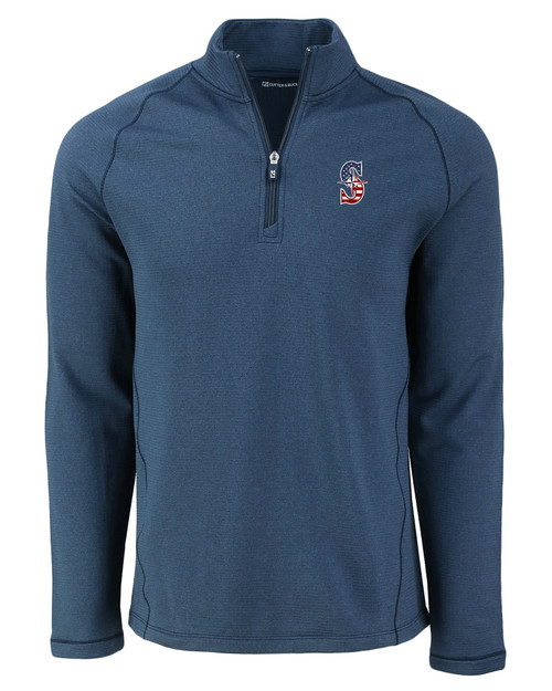 Seattle Mariners Stars & Stripes Cutter & Buck Peshastin Eco Fleece Recycled Mens Half Zip Pullover NVH_MANN_HG 1