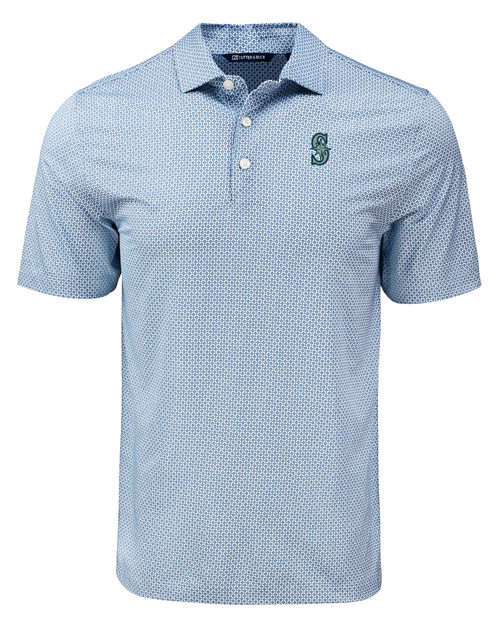 Seattle Mariners Cutter & Buck Pike Eco Diamond Dot Print Recycled Mens Big & Tall Polo NVBU_MANN_HG 1