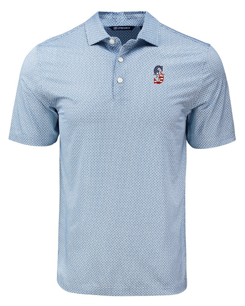 Seattle Mariners Stars & Stripes Cutter & Buck Pike Eco Diamond Dot Print Recycled Mens Big & Tall Polo NVBU_MANN_HG 1