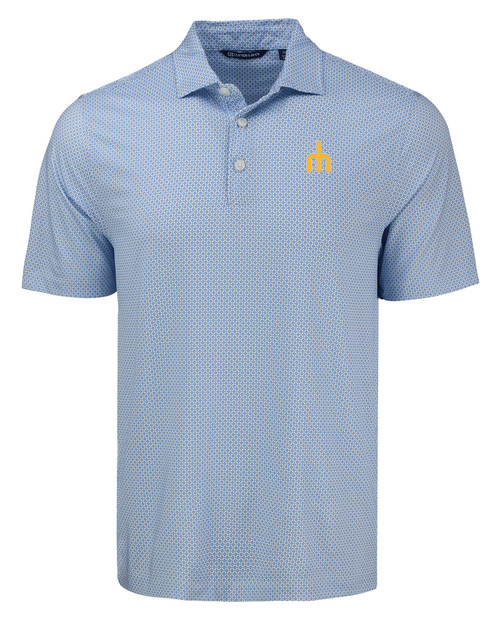 Seattle Mariners Cooperstown Cutter & Buck Pike Eco Diamond Dot Print Recycled Mens Polo TBL_MANN_HG 1