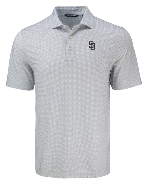 San Diego Padres Cutter & Buck Pike Eco Diamond Dot Print Recycled Mens Polo POL_MANN_HG 1