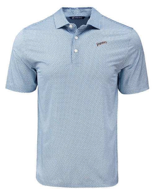 San Diego Padres Cooperstown Cutter & Buck Pike Eco Diamond Dot Print Recycled Mens Polo NVBU_MANN_HG 1
