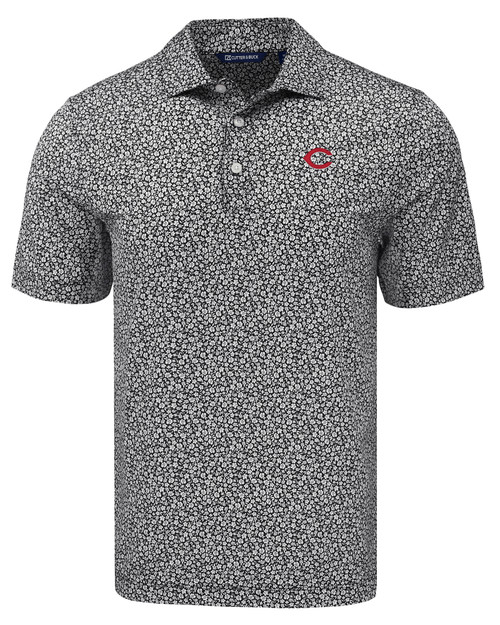 Cincinnati Reds Cutter & Buck Pike Eco Flora Print Recycled Mens Big & Tall Polo BL_MANN_HG 1