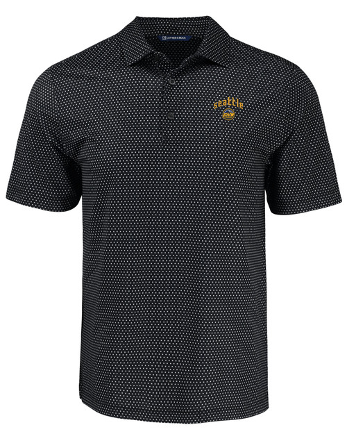 Seattle Mariners City Connect Cutter & Buck Pike Eco Shadow Check Print Recycled Mens Big & Tall Polo BL_MANN_HG 1