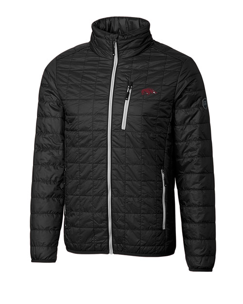 Arkansas Razorbacks Cutter & Buck Rainier PrimaLoft® Mens Eco Insulated Full Zip Puffer Jacket BL_MANN_HG 