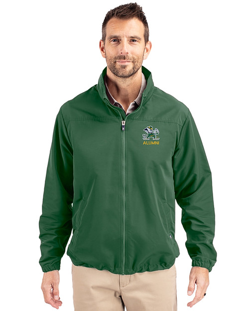 Notre Dame Fighting Irish Alumni - Cutter & Buck Charter Eco Recycled Mens Full-Zip Jacket Hunter Green Front