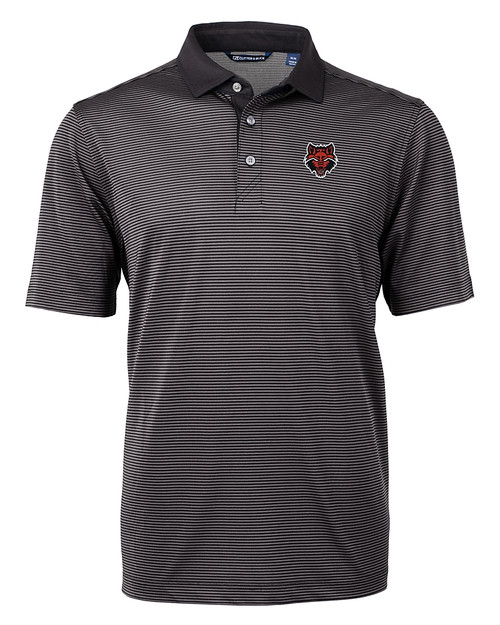 Arkansas State Red Wolves Cutter & Buck Virtue Eco Pique Micro Stripe Recycled Mens Polo BLEG_MANN_HG 