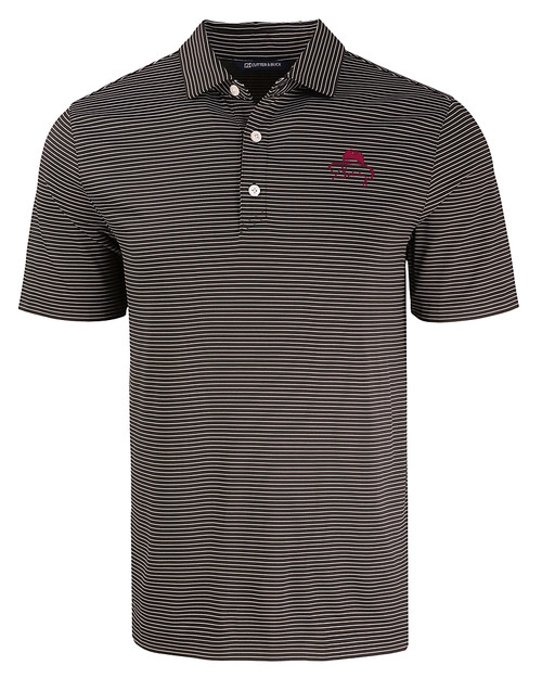 FSU Bobby Bowden Cutter & Buck Forge Eco Fine Line Stripe Stretch  Recycled Mens Polo BLWH_MANN_HG 
