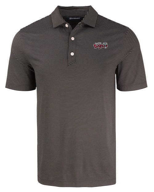 Lansing Lugnuts Cutter & Buck Forge Eco Fine Line Stripe Stretch  Recycled Mens Polo BLWH_MANN_HG 1