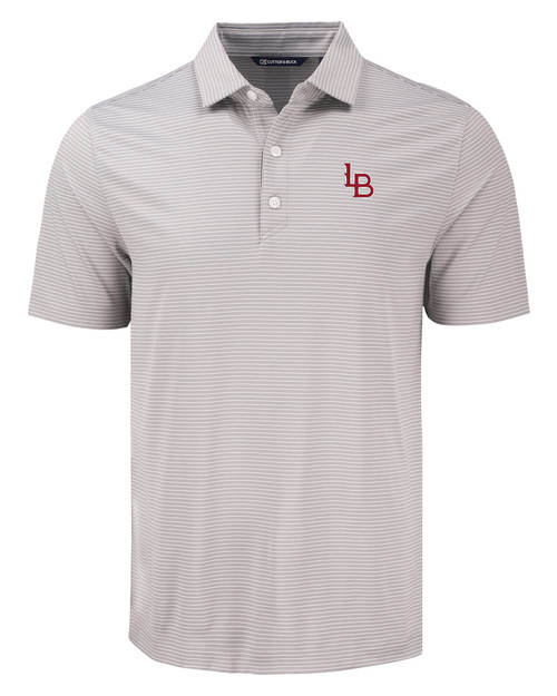 Louisville Bats Cutter & Buck Forge Eco Fine Line Stripe Stretch  Recycled Mens Polo POLWH_MANN_HG 1