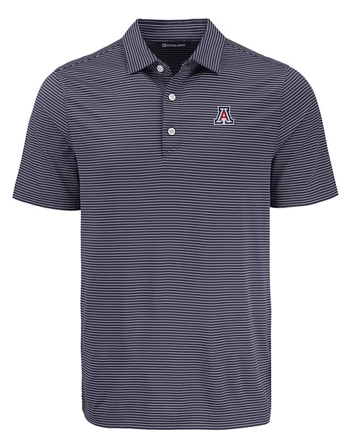 Arizona Wildcats Cutter & Buck Forge Eco Fine Line Stripe Stretch  Recycled Mens Polo NVBW_MANN_HG 