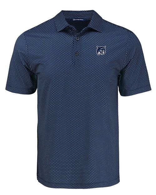 New Hampshire Wildcats College Vault Cutter & Buck Pike Eco Shadow Check Print Recycled Mens Big & Tall Polo NVBU_MANN_HG 