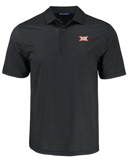 BIG 12 Conference Cutter & Buck Pike Eco Shadow Check Print Recycled Mens Big & Tall Polo BL_MANN_HG 