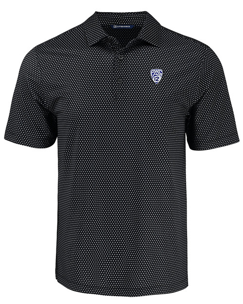 PAC-12 Conference Cutter & Buck Pike Eco Shadow Check Print Recycled Mens Big & Tall Polo BL_MANN_HG 