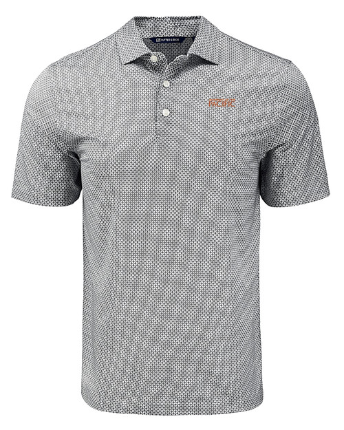 UOP Tigers Cutter & Buck Pike Eco Diamond Dot Print Recycled Mens Big & Tall Polo BL_MANN_HG 