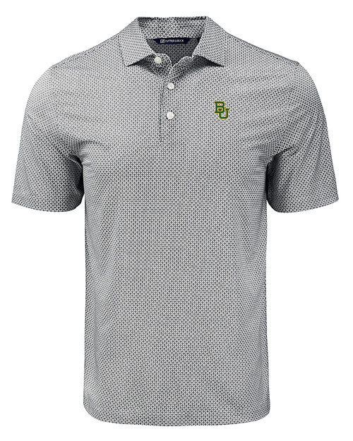 Baylor Bears Cutter & Buck Pike Eco Diamond Dot Print Recycled Mens Big & Tall Polo BL_MANN_HG 