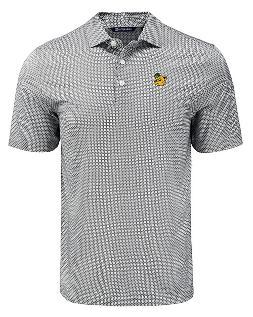 Baylor Sailor Bear College Vault Cutter & Buck Pike Eco Diamond Dot Print Recycled Mens Big & Tall Polo BL_MANN_HG 