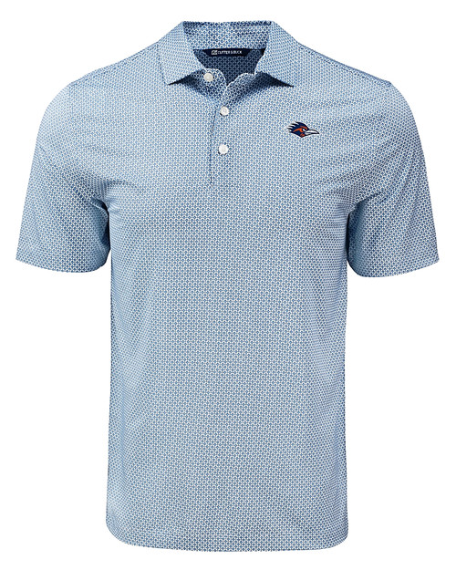UTSA Roadrunners Cutter & Buck Pike Eco Diamond Dot Print Recycled Mens Big & Tall Polo NVBU_MANN_HG 
