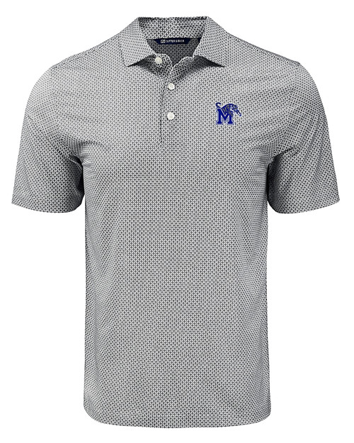 Memphis Tigers Cutter & Buck Pike Eco Diamond Dot Print Recycled Mens Big & Tall Polo BL_MANN_HG 