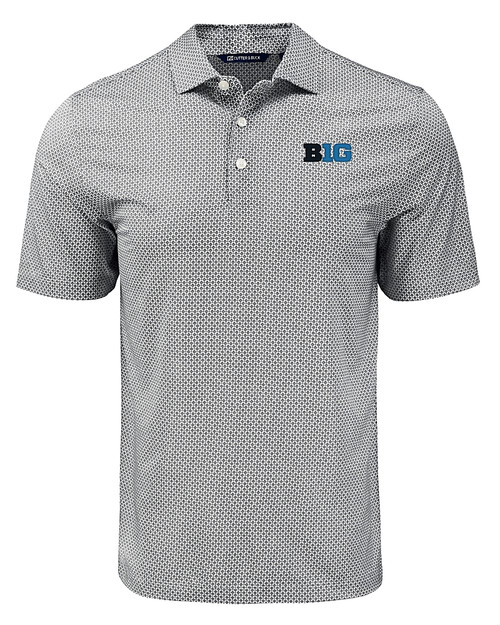 BIG 10 Conference Cutter & Buck Pike Eco Diamond Dot Print Recycled Mens Big & Tall Polo BL_MANN_HG 