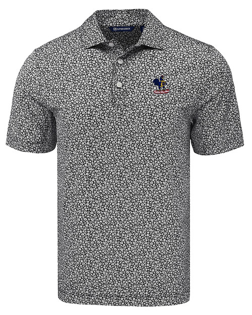Delaware Fightin' Blue Hens College Vault Cutter & Buck Pike Eco Flora Print Recycled Mens Big & Tall Polo BL_MANN_HG 