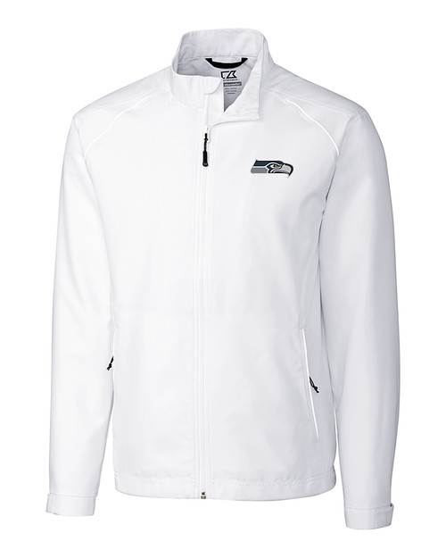 Seattle Seahawks Cutter & Buck Men's CB WeatherTec Beacon Full Zip Jacket White Mannequin