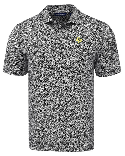 Cal Poly Mustangs Cutter & Buck Pike Eco Flora Print Recycled Mens Big & Tall Polo BL_MANN_HG 